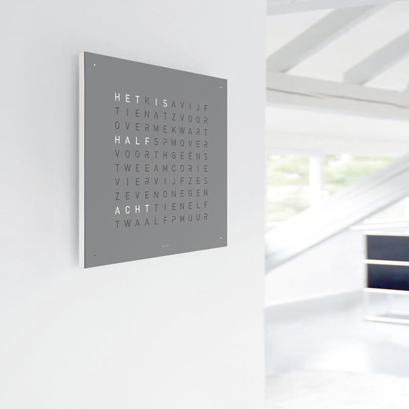 Qlocktwo Classic Steel Powder Coated Clock Grey Pepper by Biegert and Funk