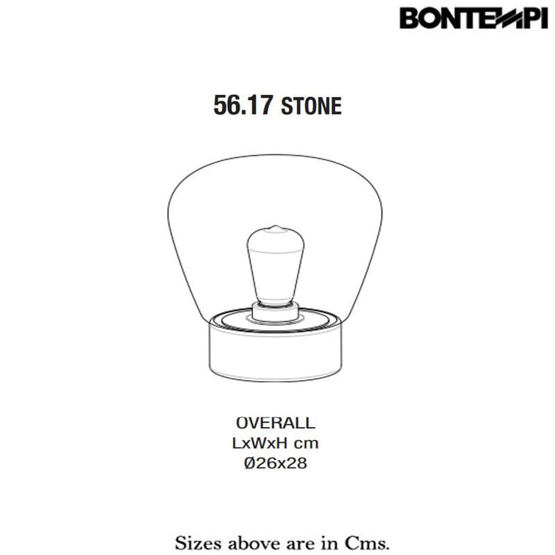 Stone Table Lamp by Bontempi
