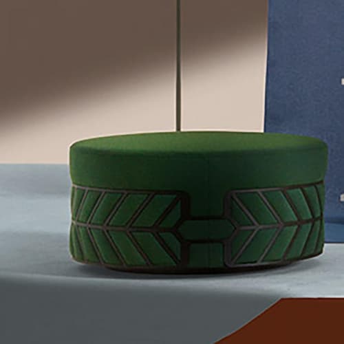 Belte Green Footstool by Quick Ship