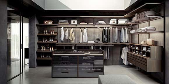 Brown Walk-In Wardrobe by FCI London