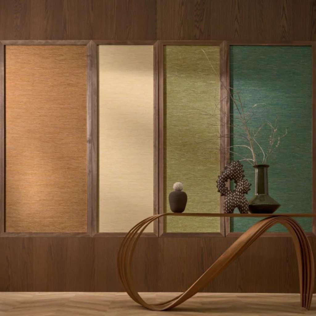 CASAMANCE contemporary wall design with geometric patterns and warm tones.