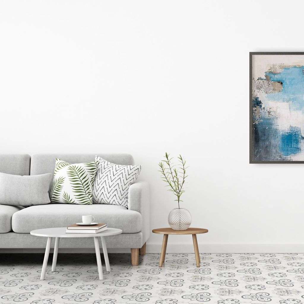 Modern living room with a minimalist touch and Berkeley Designs artwork on the wall