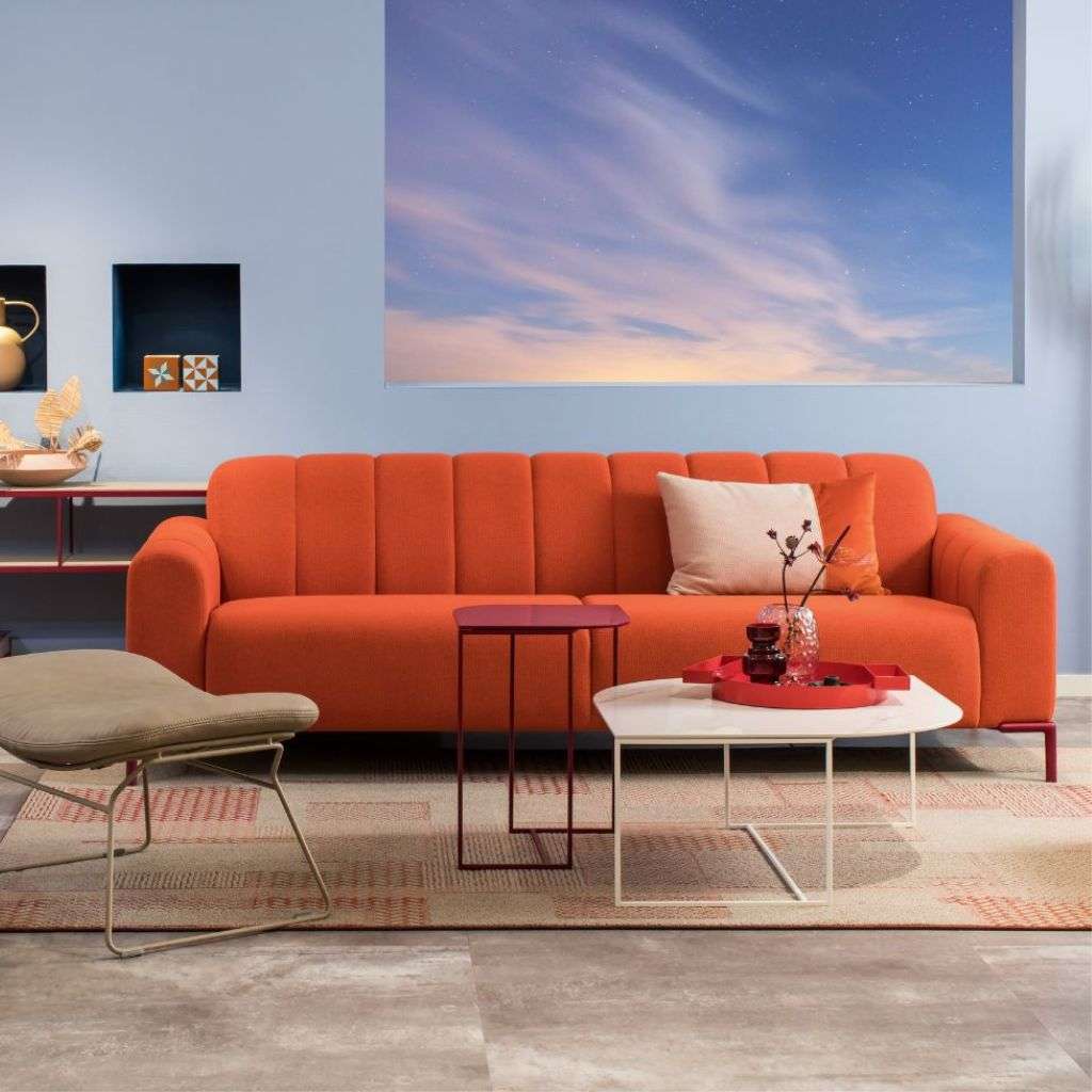 Bert Plantagie modular seating arrangement with vibrant color contrast.