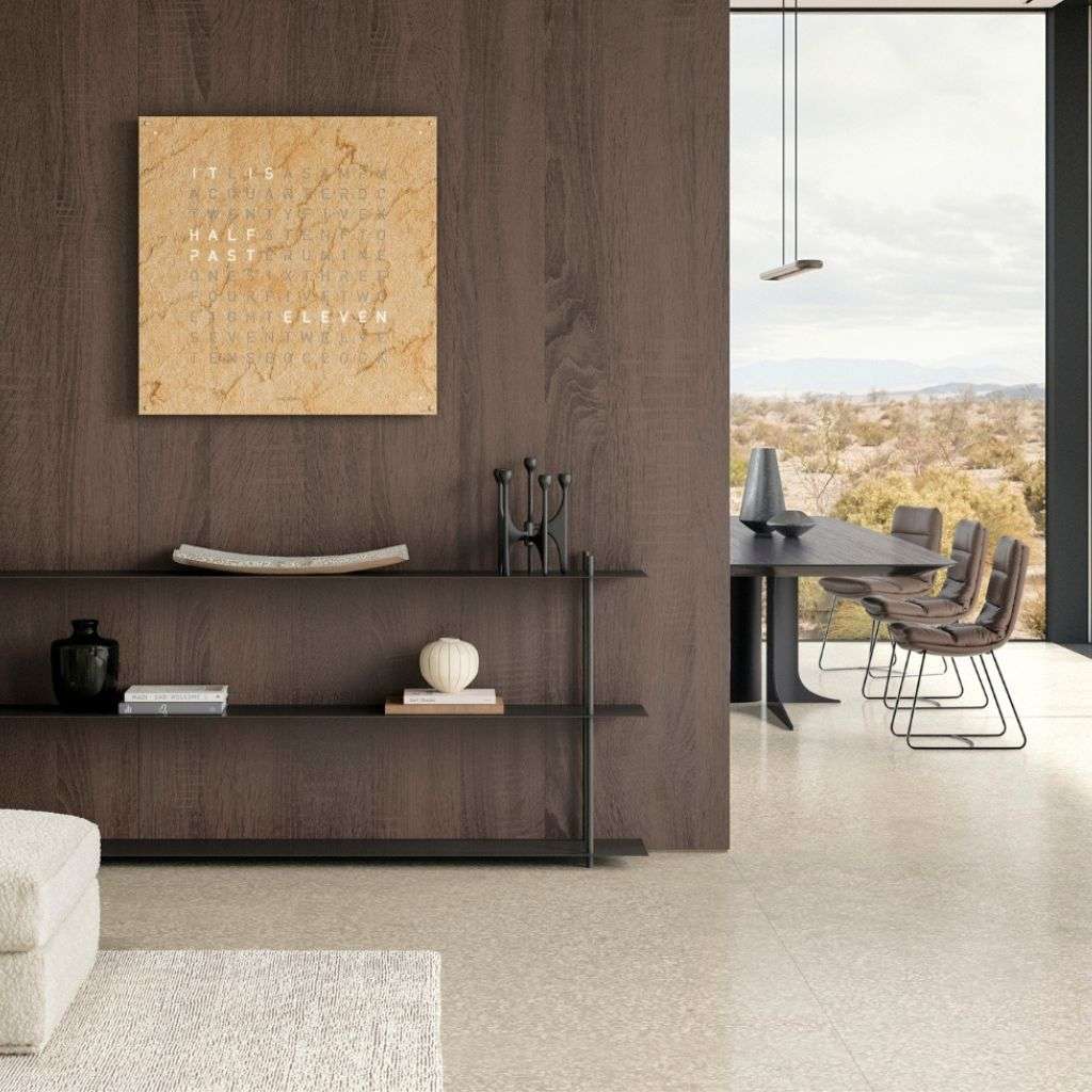Biegert & Funk clock with a warm, earthy color palette, adding sophistication to modern spaces.