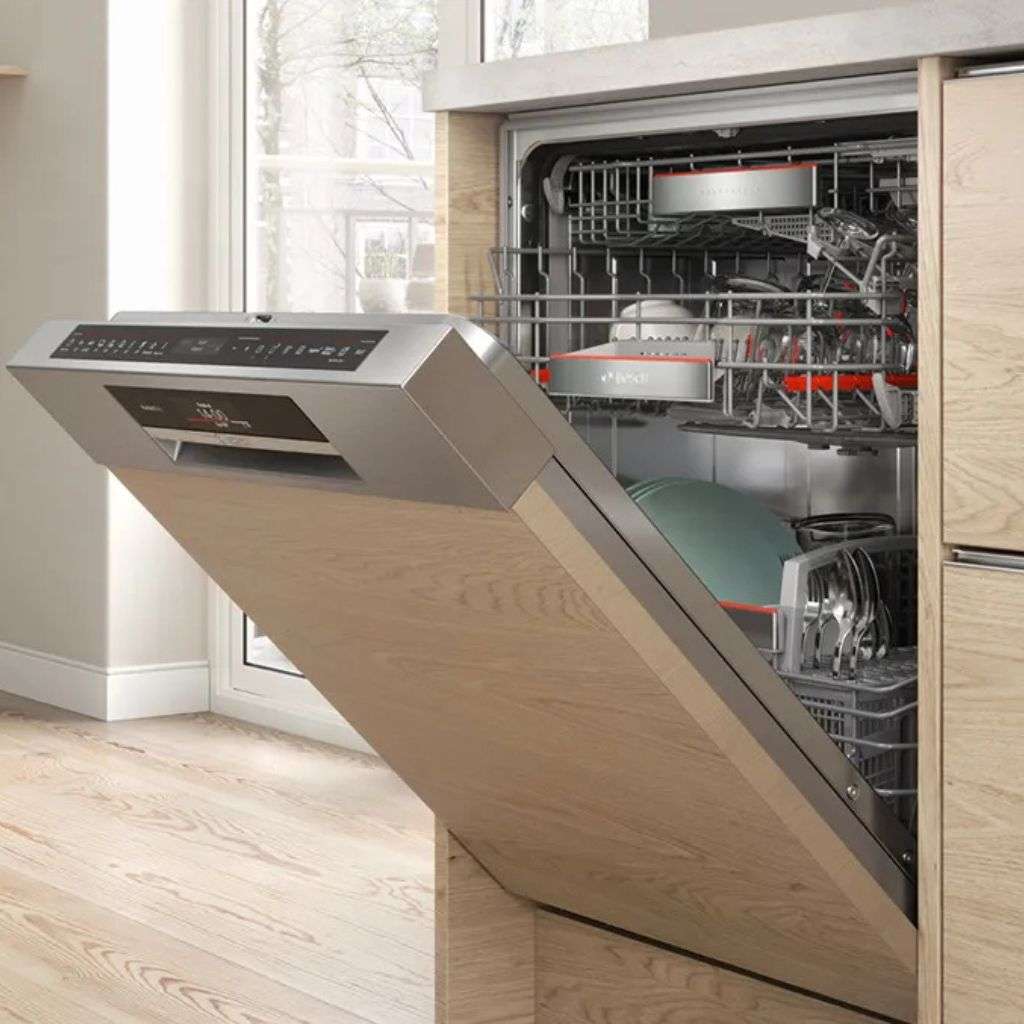 Bosch dishwasher with premium features in a sleek kitchen.