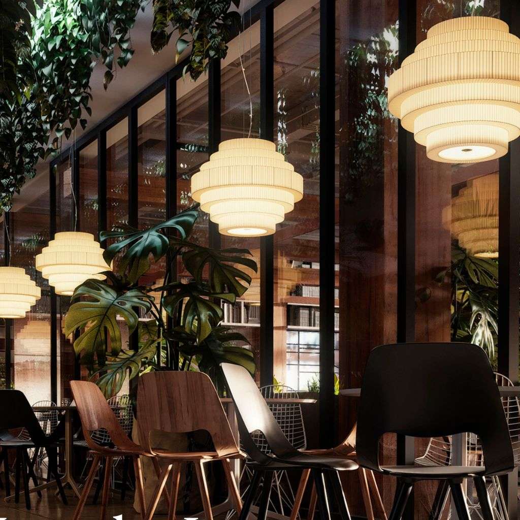 Bover lighting installation enhancing the beauty of a modern interior.