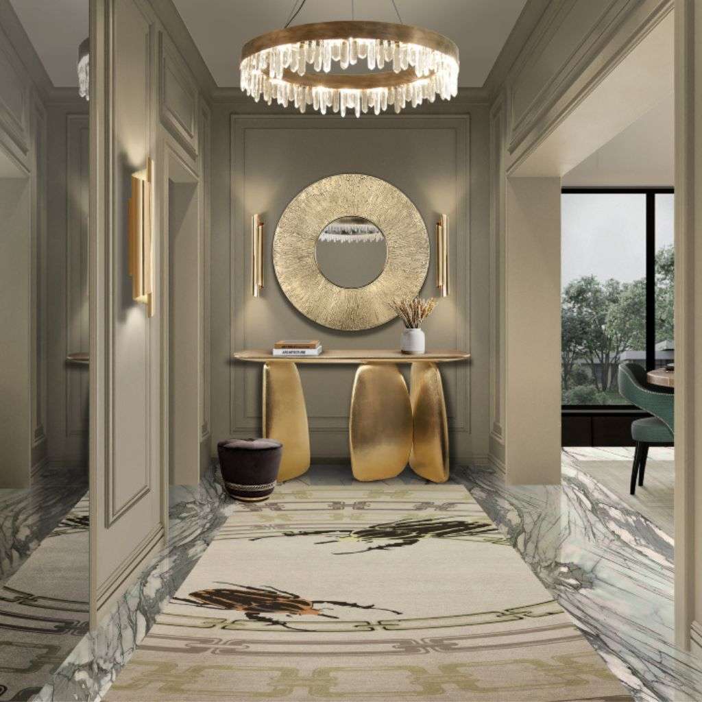 Brabbu's statement hallway design merges classic luxury with contemporary finishes.