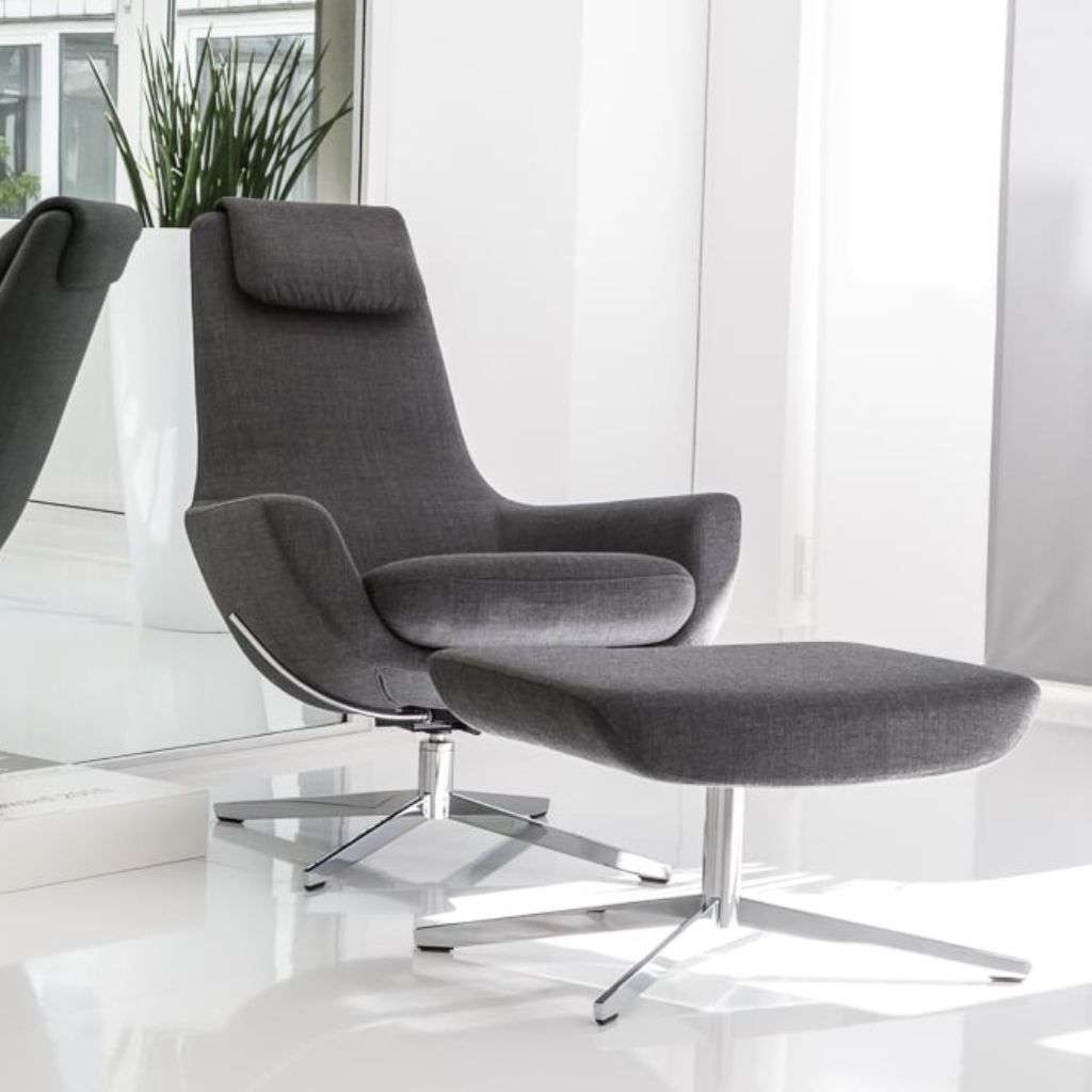 Brune contemporary lounge chair with sleek, minimalist design.