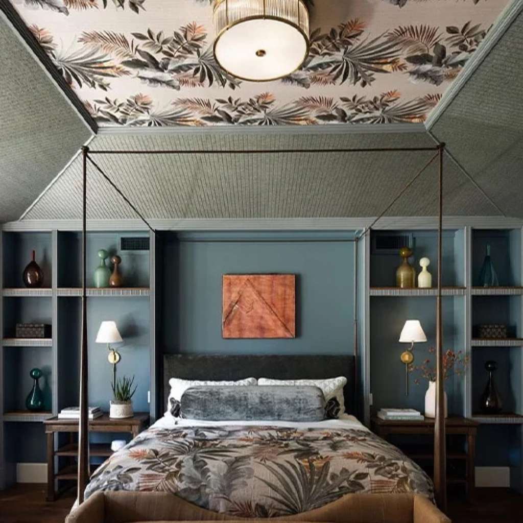 Casamance Modern Graphic ceiling Design Bed Room
