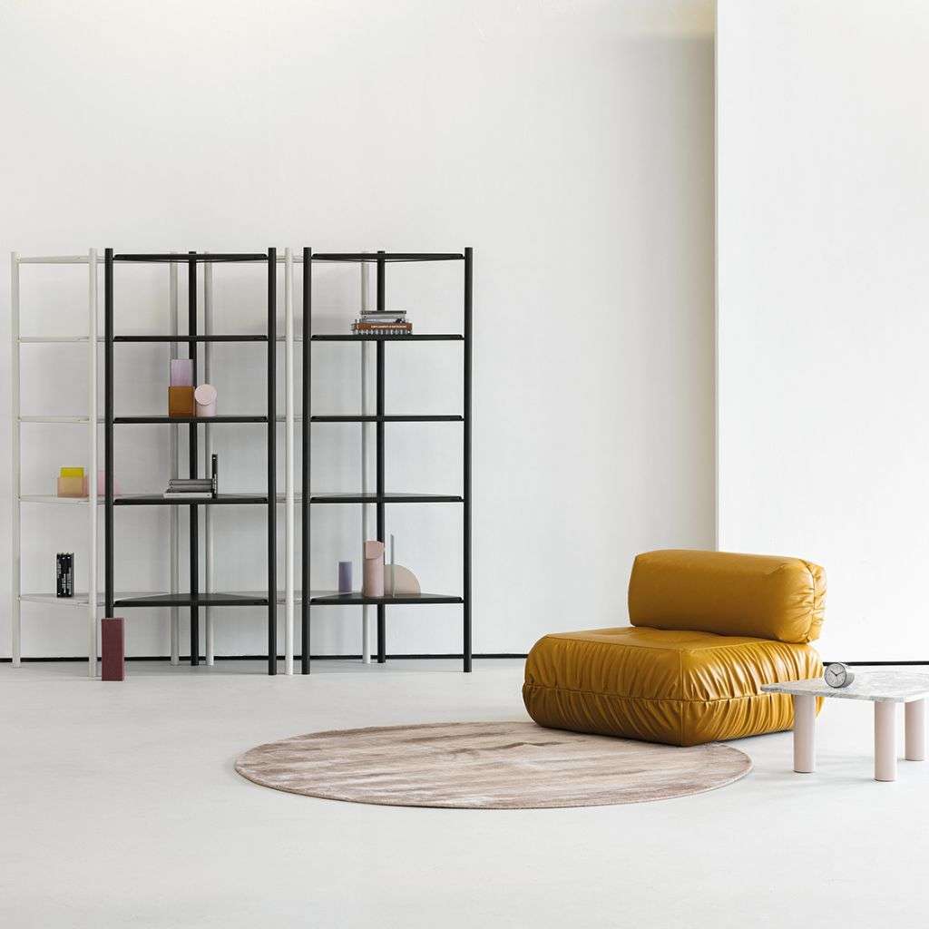 A vibrant, contemporary seating area featuring Cierre 1972 furniture, showcasing sleek design and quality