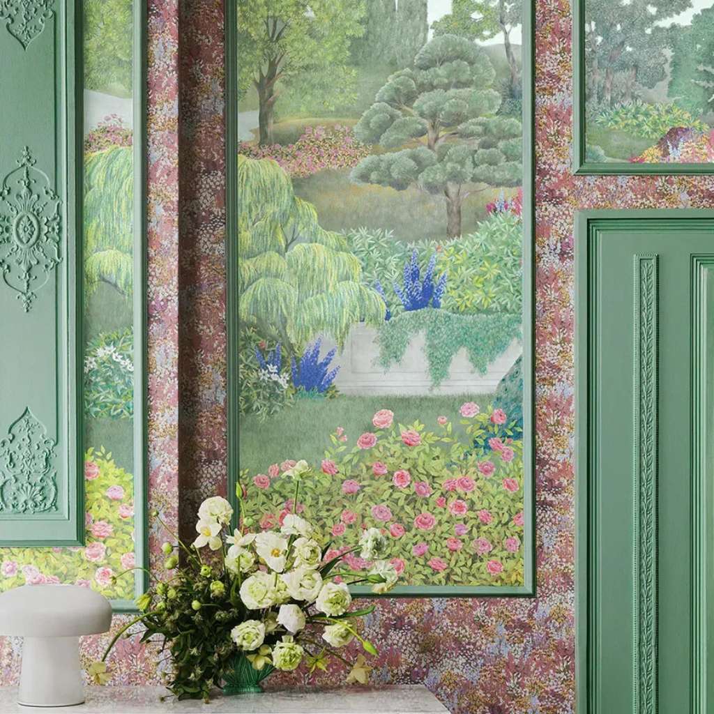 Rich floral wallpaper design with earthy tones by Cole and Son..