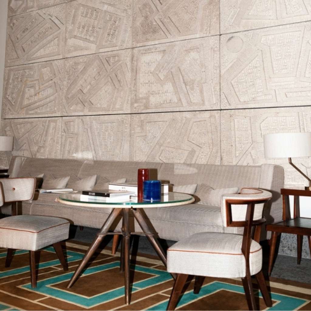 Dedar's luxury designs showcase elegance in a classic architectural setting.