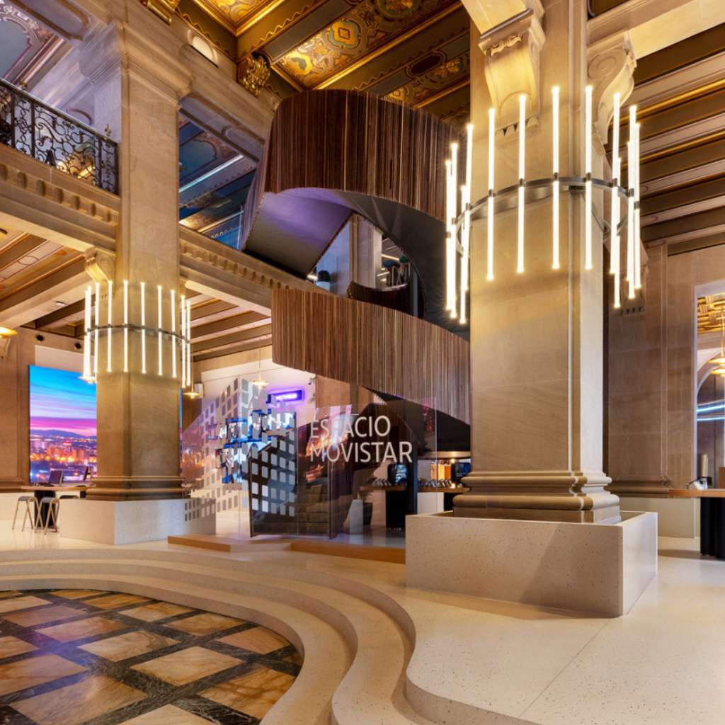 Luminari’s dramatic lighting design creating a bold architectural statement.