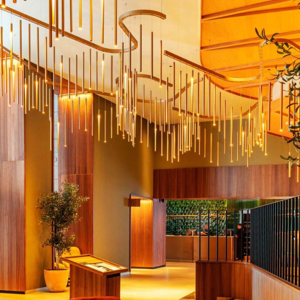 Luminari's modern lighting design enhancing a sophisticated ambiance.