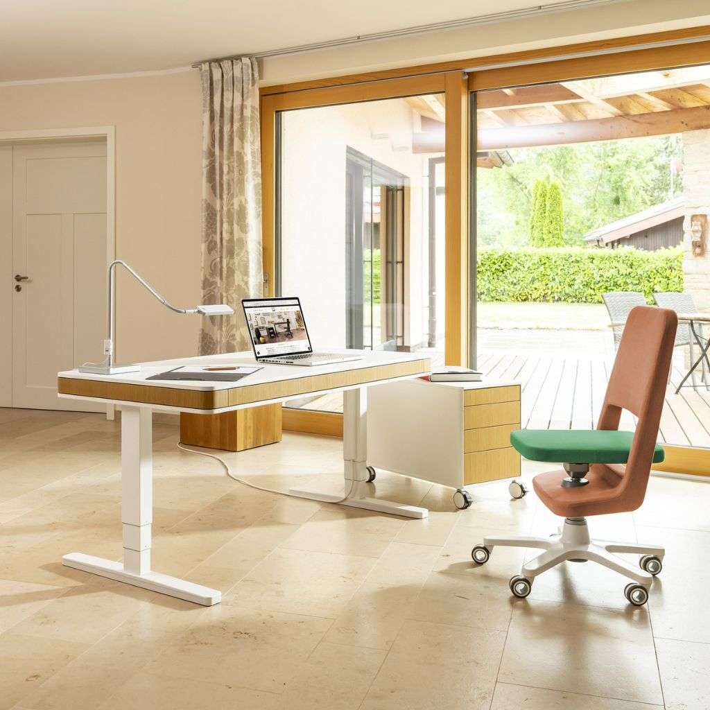 Contemporary desk setup with Moll's ergonomic chair and clean design.