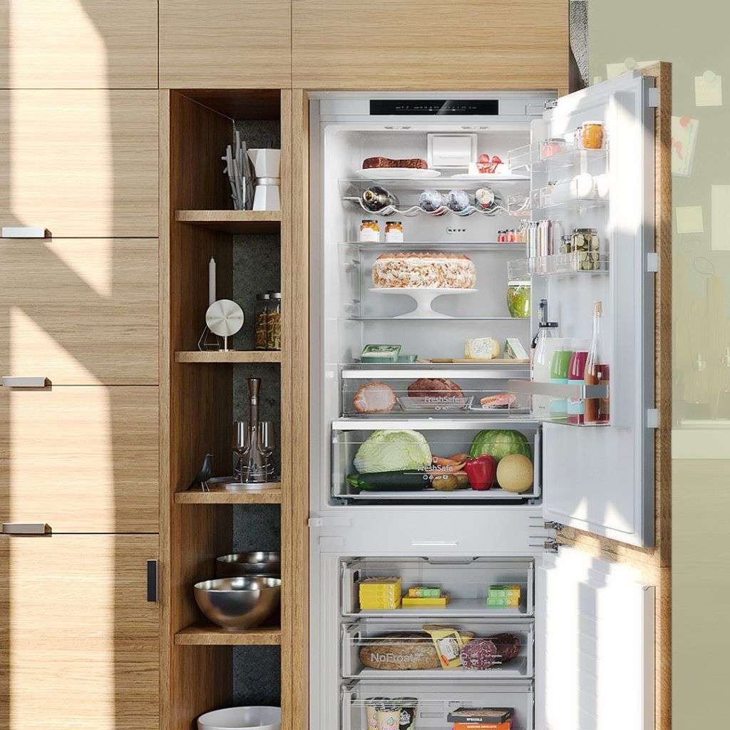 Neff refrigerator with fresh food storage options