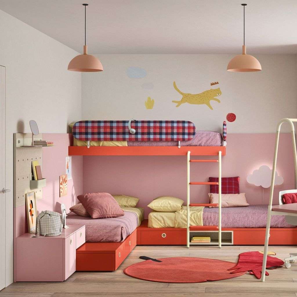Nidi contemporary children's bedroom with a combination of bold and neutral tones for a stylish space.