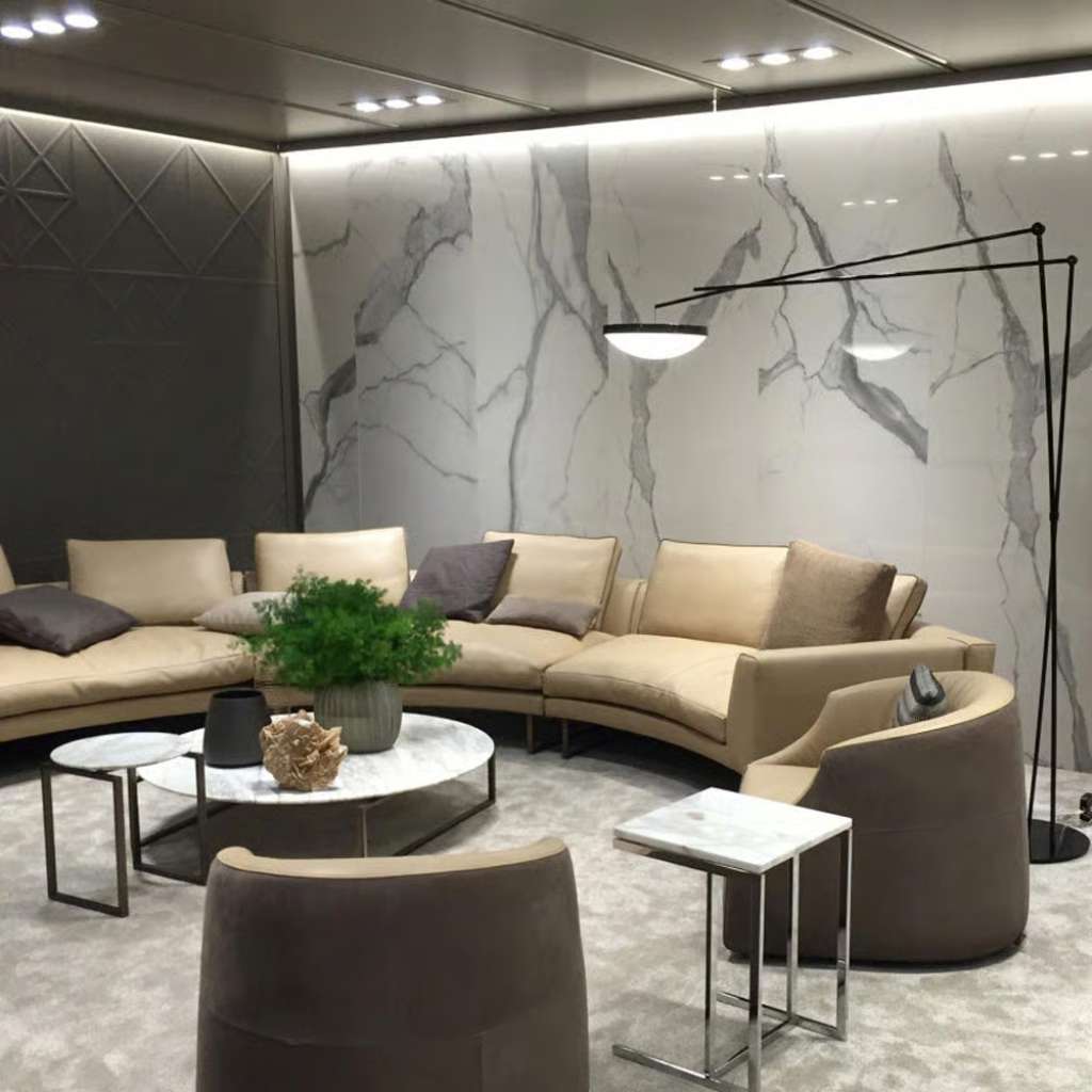 Prandina's Effimera floor lamp illuminating a modern and elegant interior.