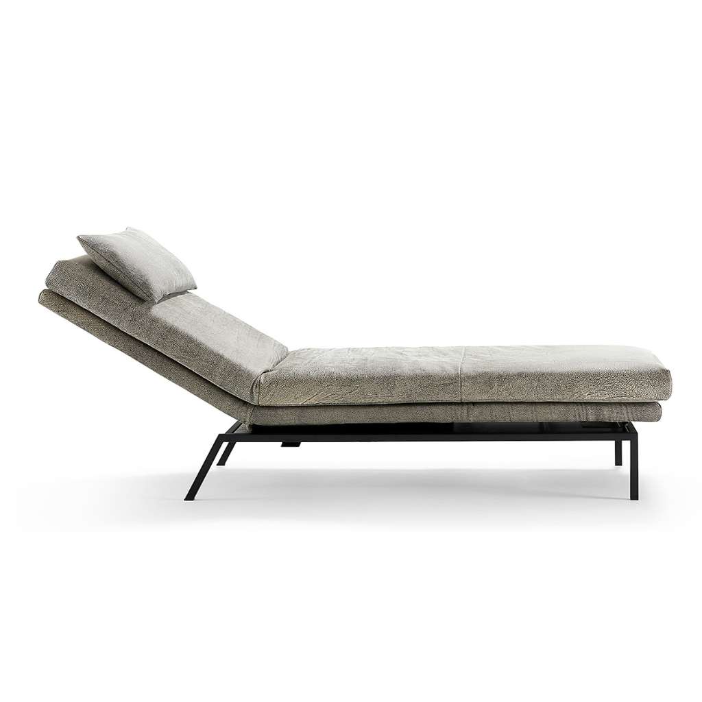 Modern grey chaise lounge with black frame by Signal Design.