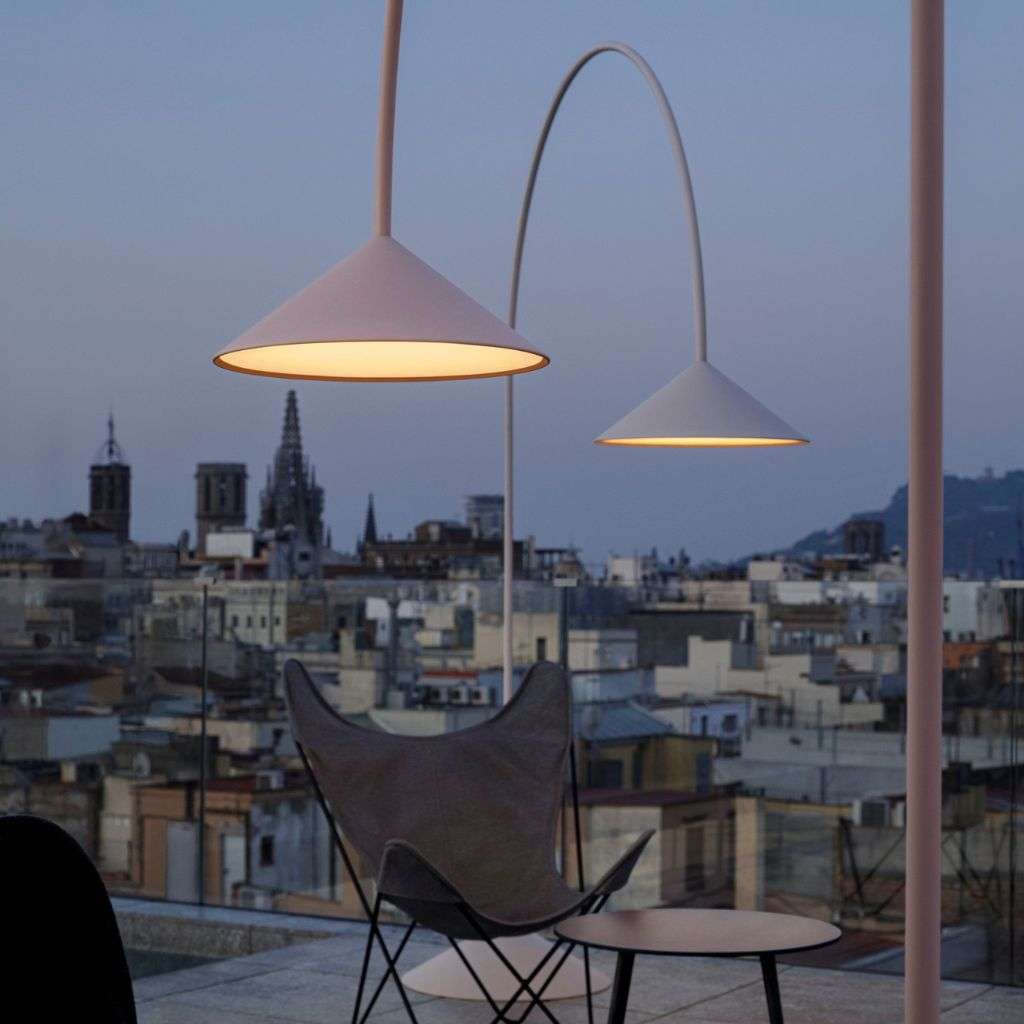 Vibia's outdoor pendant light offering a stylish touch to a rooftop setting