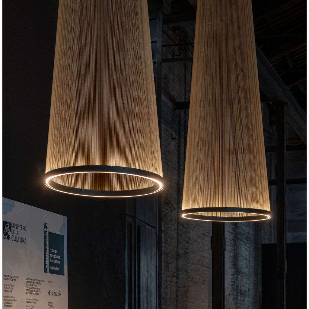 Vibia’s sophisticated lighting design creating atmosphere in a stylish modern space.