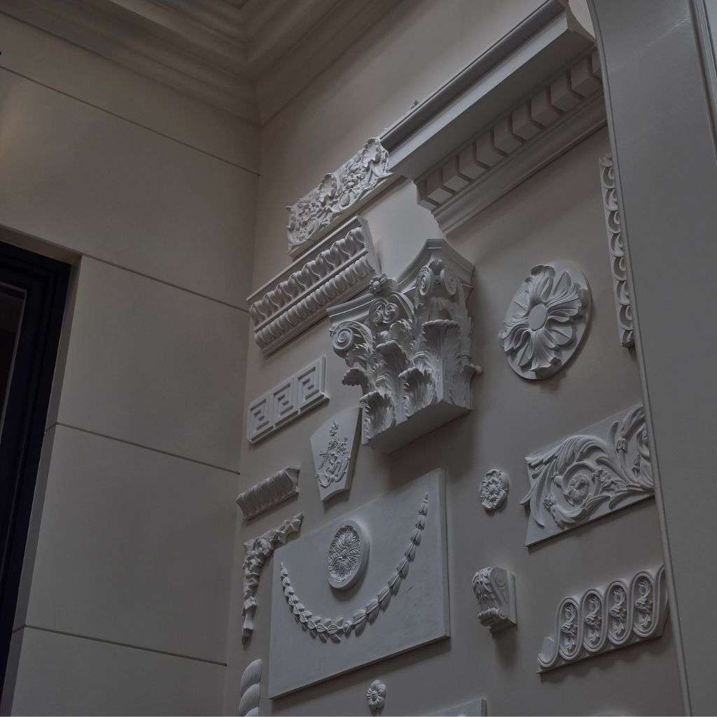 Decorative plaster mouldings showcasing classic ceiling design details