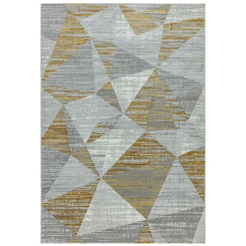Orion Or12 Block Yellow Rug by Attic Rugs
