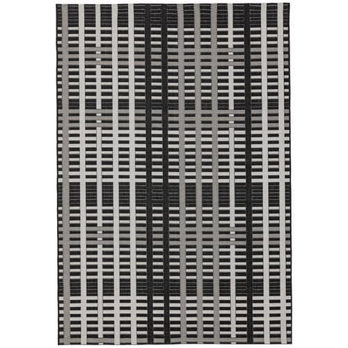 Patio Pat22 Black Grid Rug by Attic Rugs