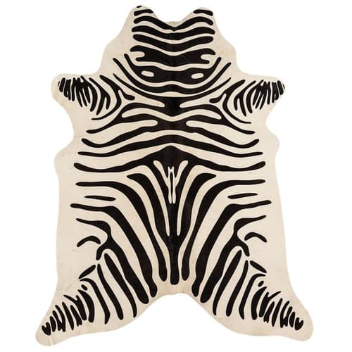Rodeo Cowhide Zebra White Rug by Attic Rugs