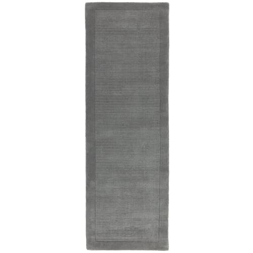 York Grey Wool Runner Rug by Attic Rugs