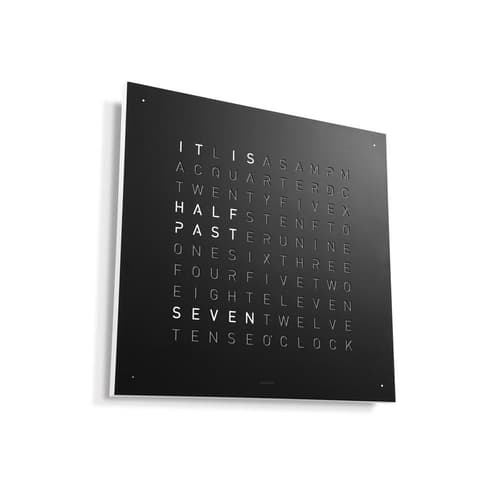Qlocktwo Classic Steel Powder Coated Clock Black Pepper by Biegert and Funk