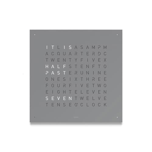 Qlocktwo Classic Steel Powder Coated Clock Grey Pepper by Biegert and Funk
