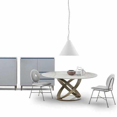 Fusion Round Dining Table by Bontempi