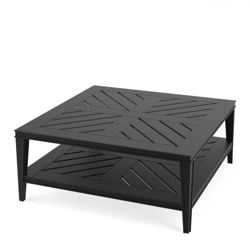 Bell Rive Square Black Finish Outdoor Table by Eichholtz