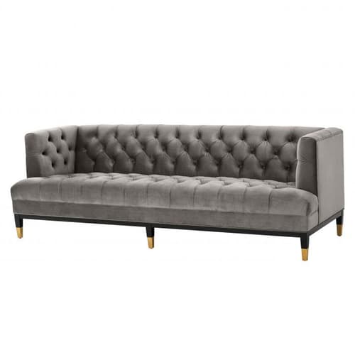 Castelle Roche Porpoise Grey Velvet Sofa by Eichholtz