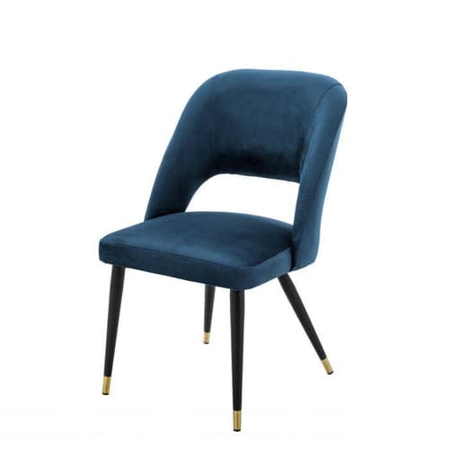 Cipria Blue Velvet Dining Chair by Eichholtz