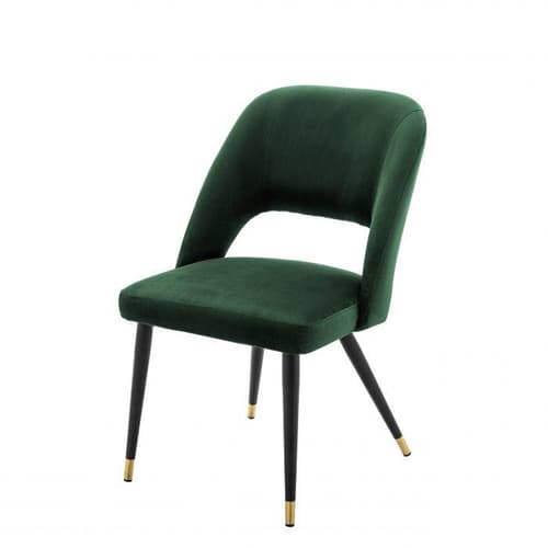 Cipria Green Velvet Dining Chair by Eichholtz