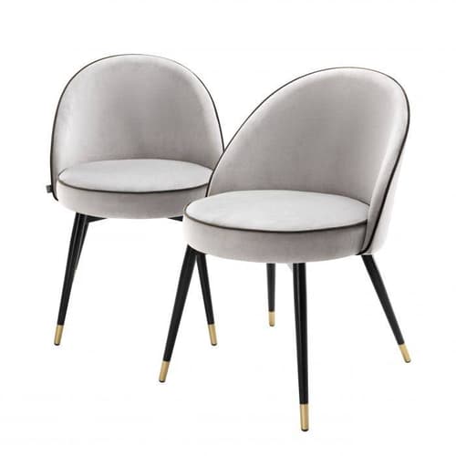 Cooper Set Of 2 Light Grey Velvet Dining Chair by Eichholtz