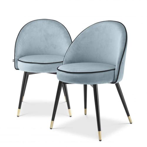 Cooper Set Of 2 Savona Blue Velvet Dining Chair