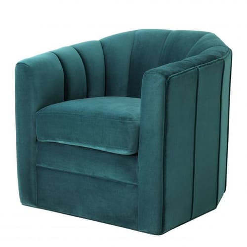 Delancey Sea Green Velvet Swivel Chair by Eichholtz
