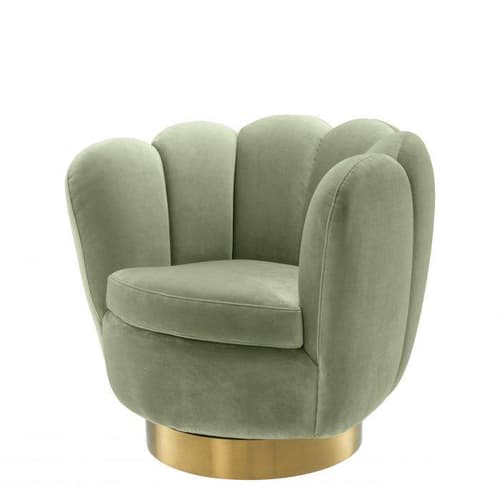 Mirage Green Velvet Swivel Chair by Eichholtz