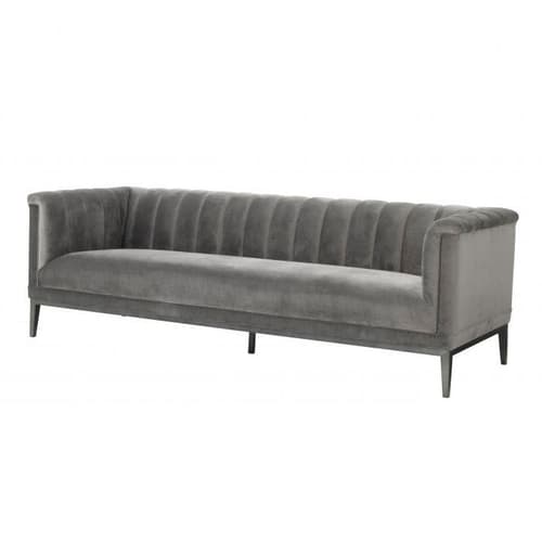 Raffles Roche Porpoise Grey Velvet Sofa by Eichholtz