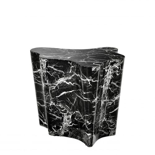 Sceptre Black Faux Marble Side Table by Eichholtz