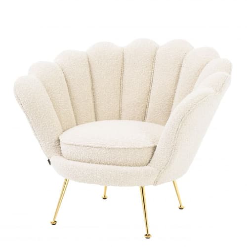 Trapezium Boucle Cream Armchair by Eichholtz