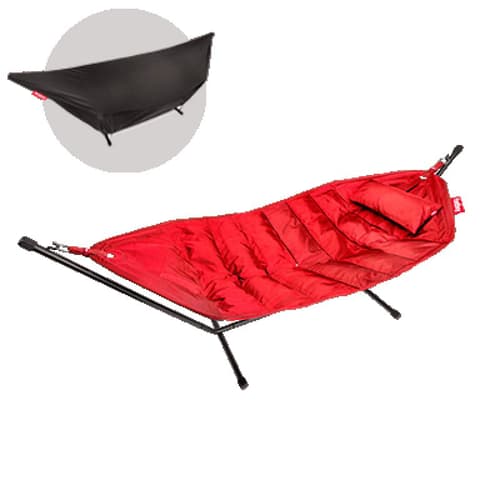 Headdemock Deluxe Hammock With Frame Pillow And Cover Red by Fatboy