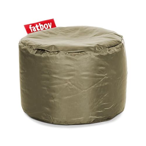 Point Nylon Olive Green Pouf by Fatboy