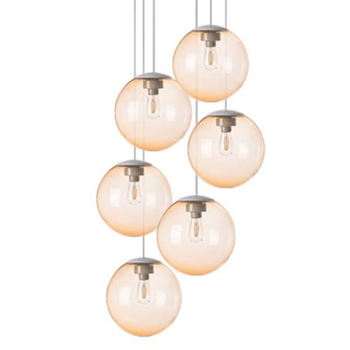 Spheremaker 6 Light Orange Pendant Lamp by Fatboy
