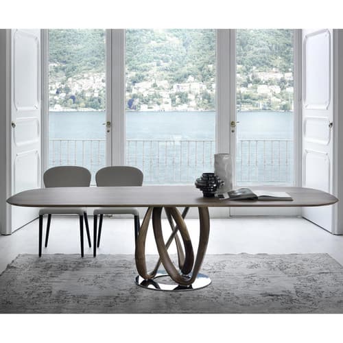 Infinity Oval 1 Base L Dining Table by Porada