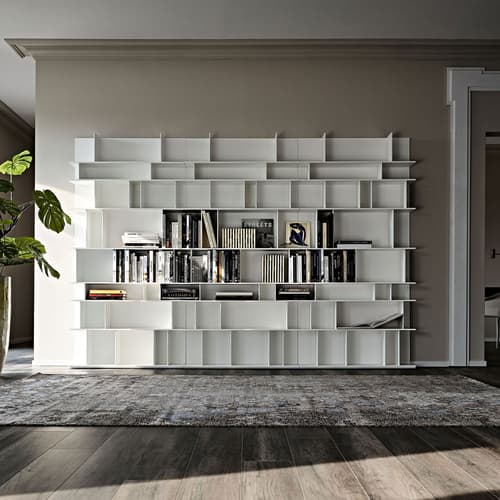 Wally Bookcase in White Lacquered Ottanio by Quick Ship