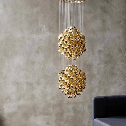 Spiral Sp2 Gold Pendant Lamp by Verpan
